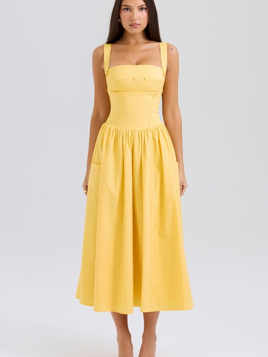 House of CB Dresses & Skirts - House of CB Vivien Yellow Midi Dress